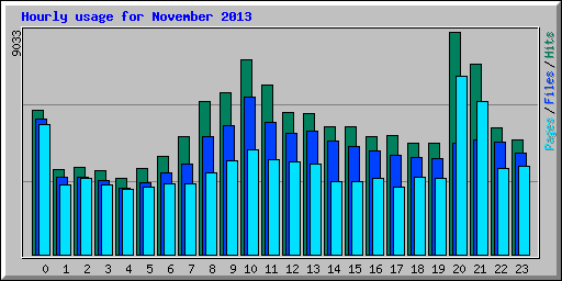 Hourly usage for November 2013