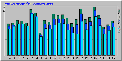 Hourly usage for January 2015