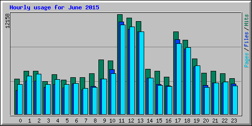 Hourly usage for June 2015