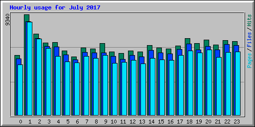 Hourly usage for July 2017
