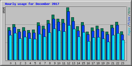 Hourly usage for December 2017