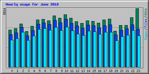 Hourly usage for June 2018